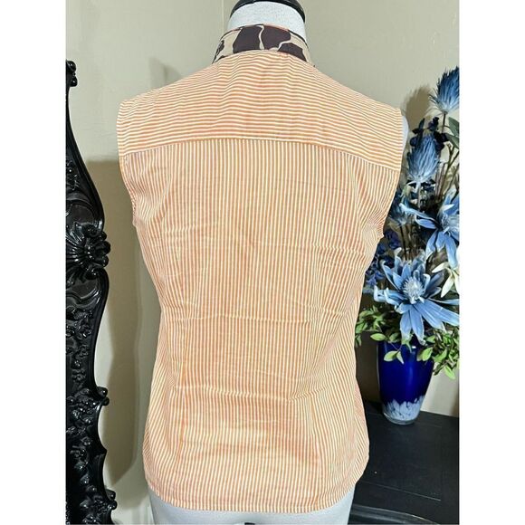 St. John Sport Striped Sleeveless Button Up Blouse Size Petite - Picture 3 of 4